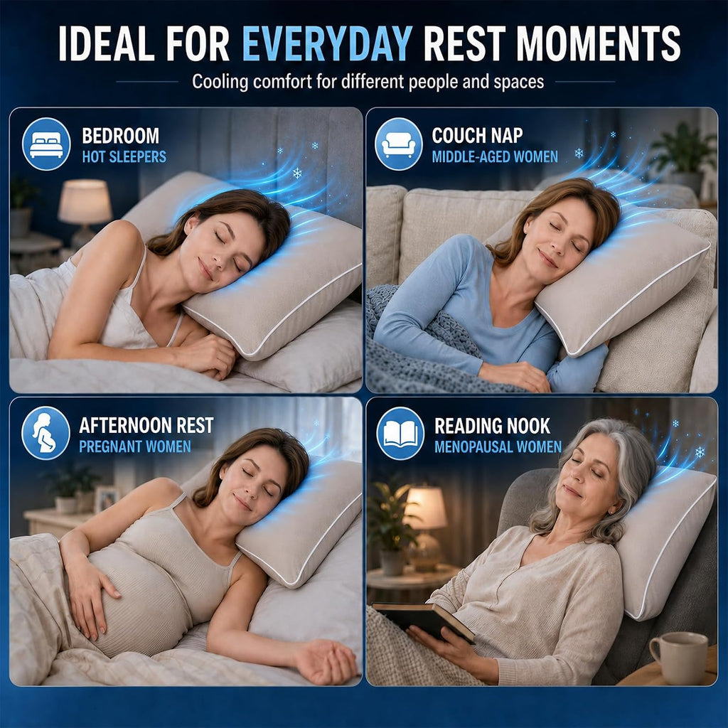 Cieltown Cooling Pillow Cases for Hot-Sleepers: Q-Max ≥0.4 Nylon Spandex Cool-to-Touch for Night Sweats - Waffle Weave for Dry & Com…