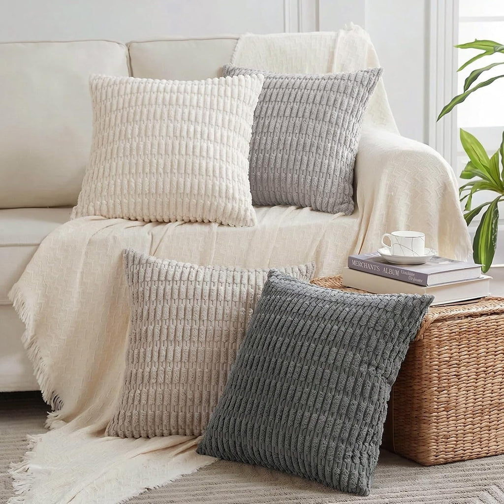 Fancy Homi 4 Packs Decorative Throw Pillow Covers for Living Room Couch Bed, Modern Farmhouse Boho Home Décor Accent Cushion Case, 20" x…