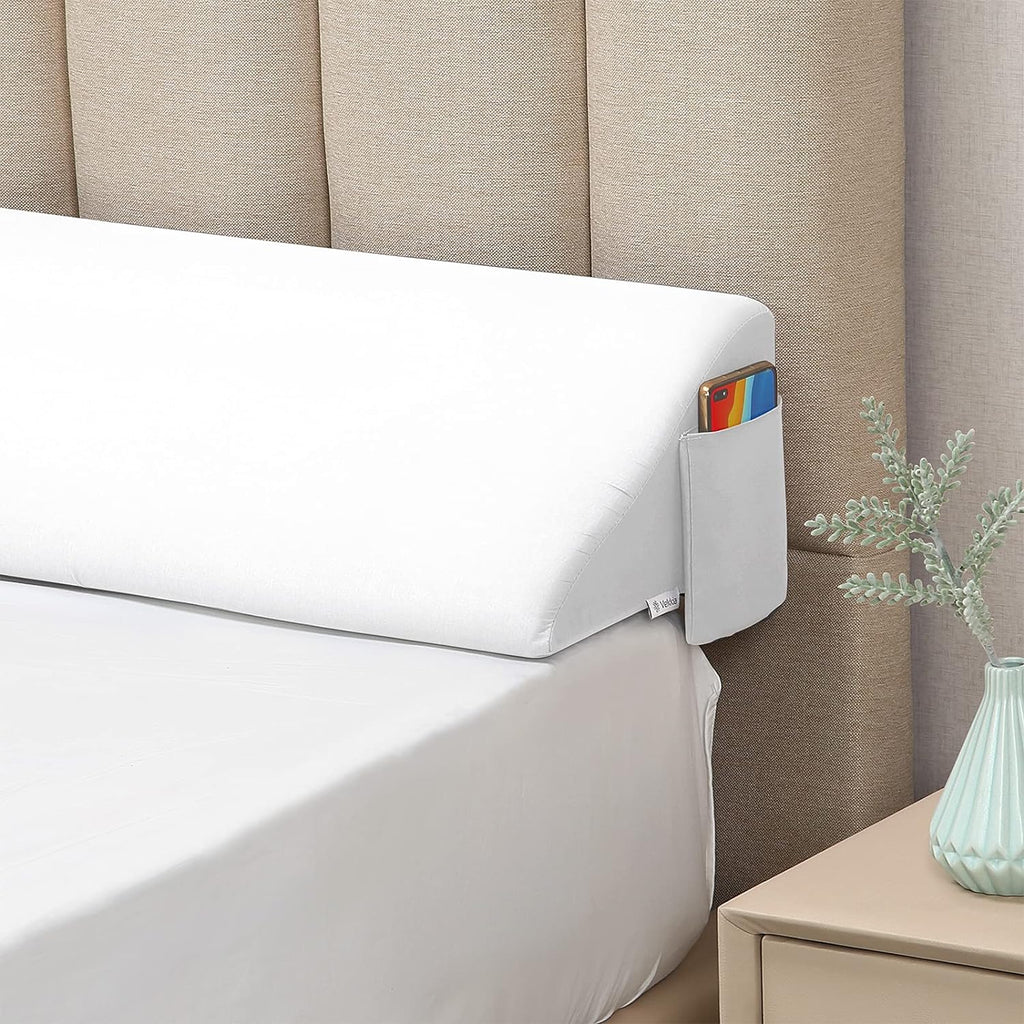 Vekkia King Bed Wedge Pillow for Headboard Gap/Bed Gap Filler/Mattress Wedge to Fill 0-6" Gap Between Headboard and Mattress (White…
