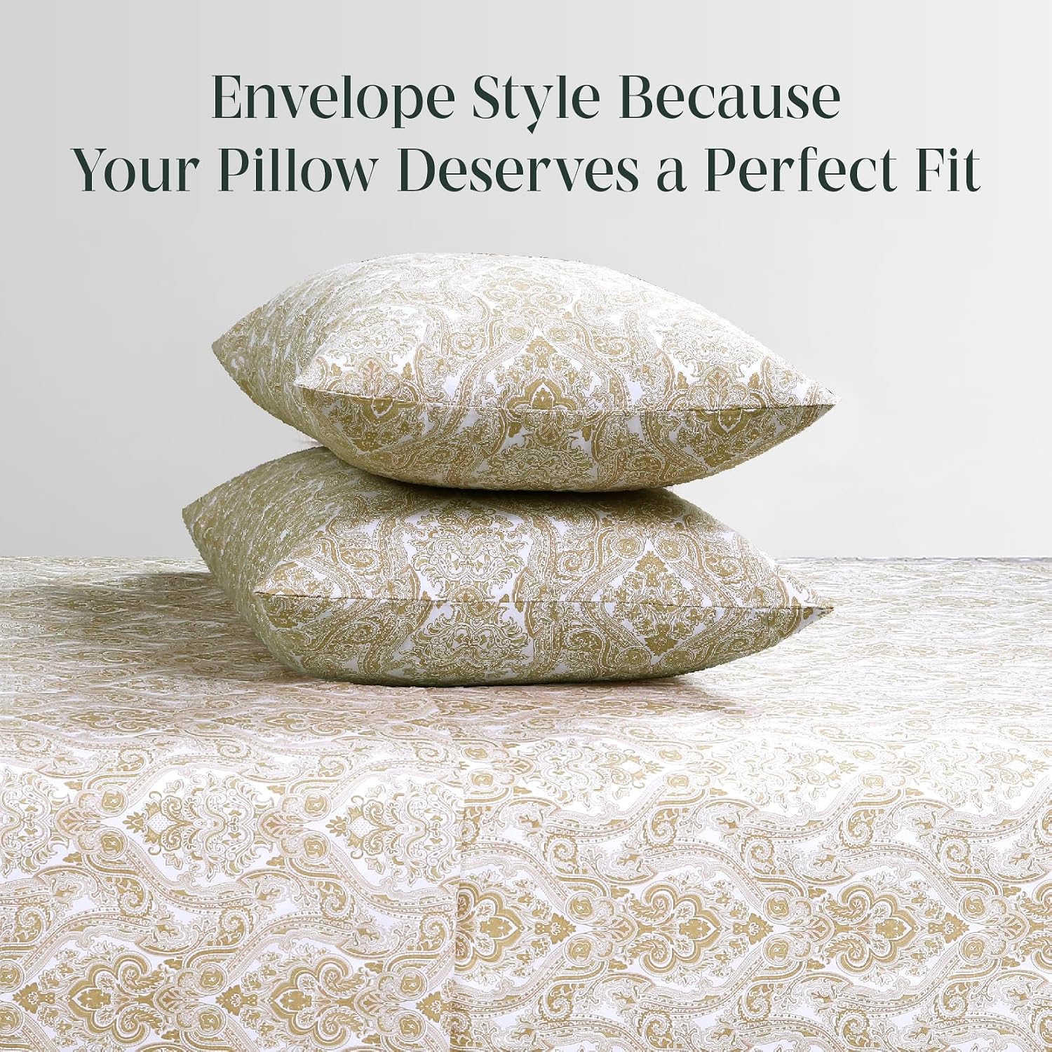 FEATHER & STITCH NEW YORK 100% Cotton 2 Piece King Pillow Cases, 300TC Ultra-Soft Pillowcases with Envelope Closure, Wrinkle- Fade- Stain…