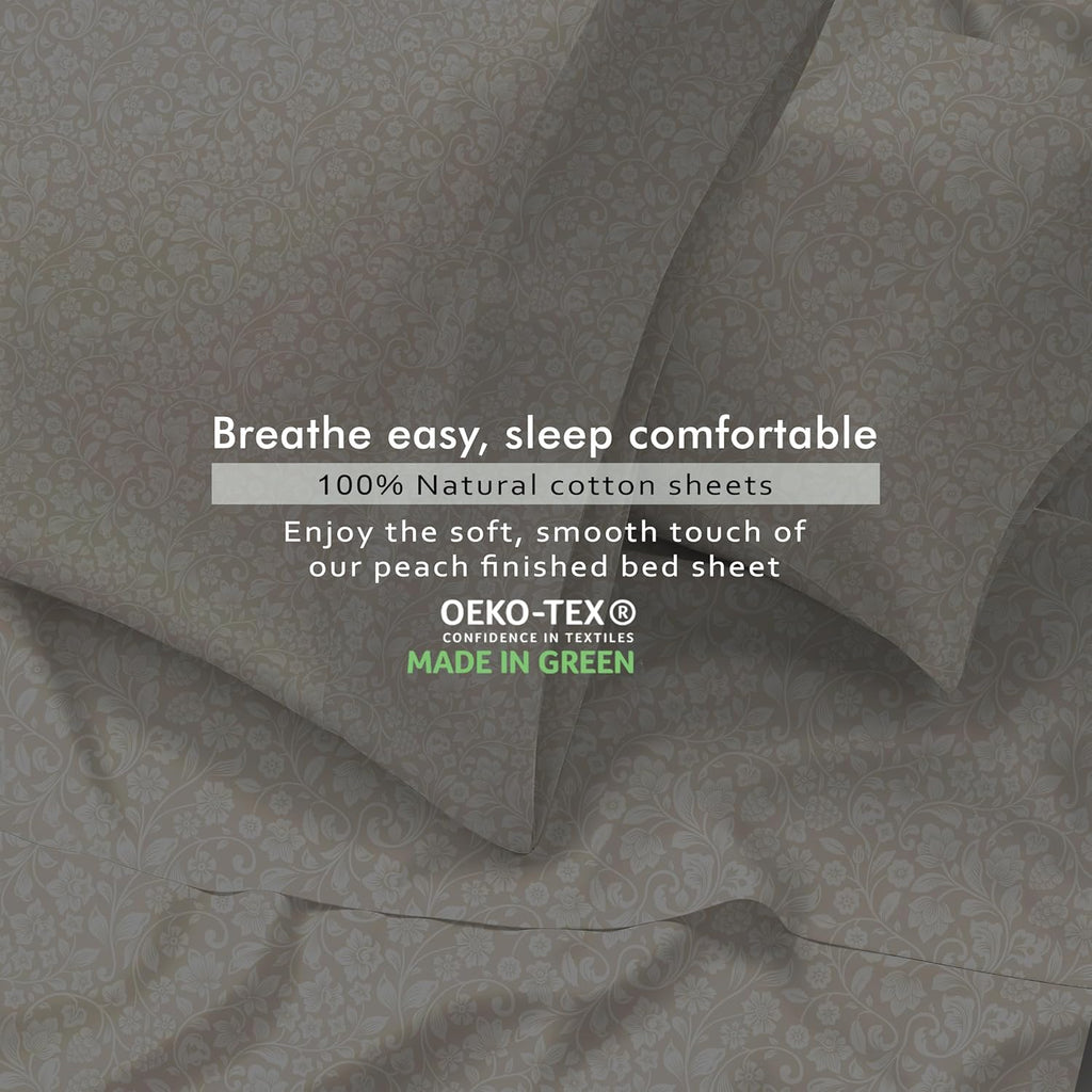 Ruvanti 100% Cotton Percale Sheets Full Size 6 Piece Set, Cooling Bed Sheets for Hot Sleepers, Deep Pocket 16”, Breathable Lightweight & Du…