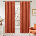 Lamit Velvet Curtains for Bedroom 78 Inch Length, Terracotta Thermal Insulated Room Darkening Drapes Rustic Vintage Noise Reducing Panels w…