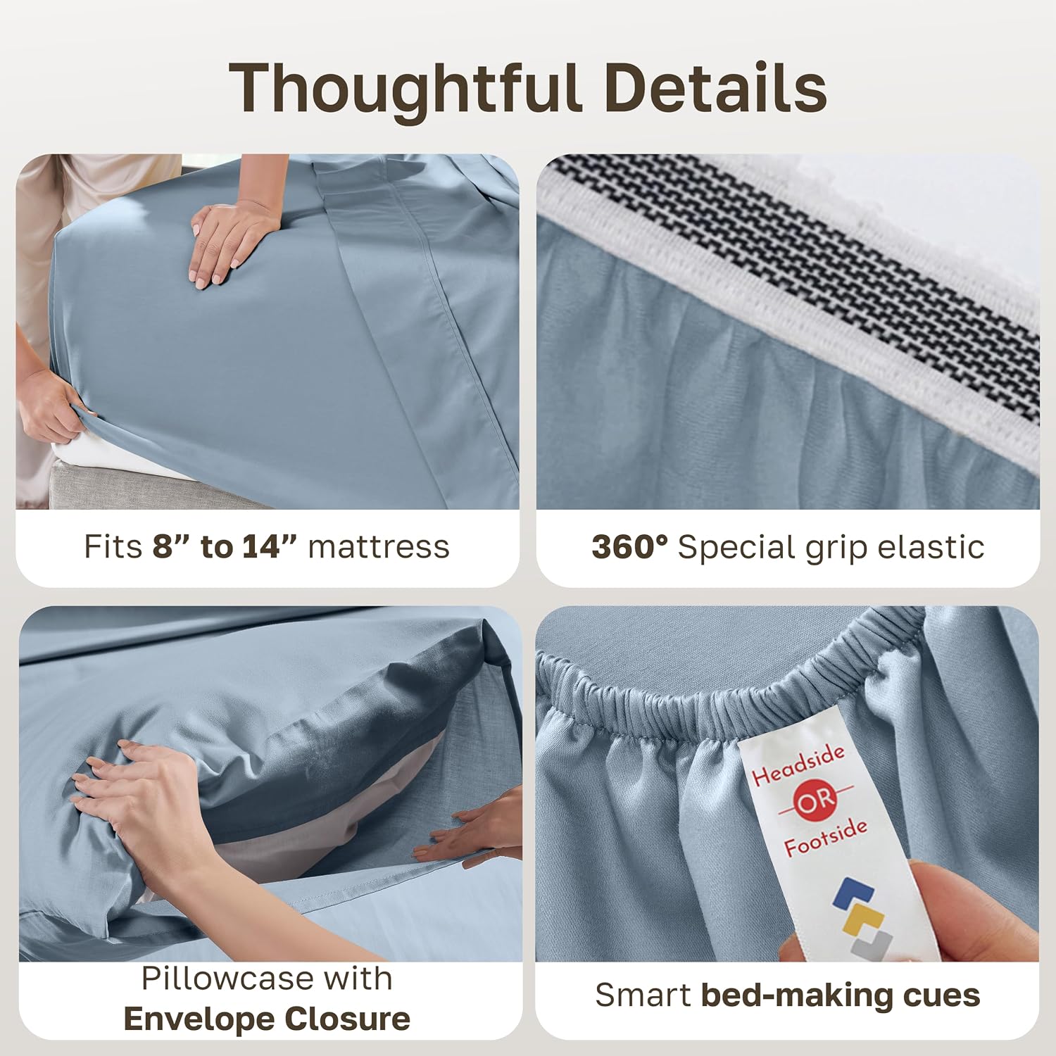 CaliforniaDesignDen California Design Den Twin Size Sheets Set - Soft 100% Organic Cotton Sheets with Deep Pockets, Crisp Percale, Breathab…