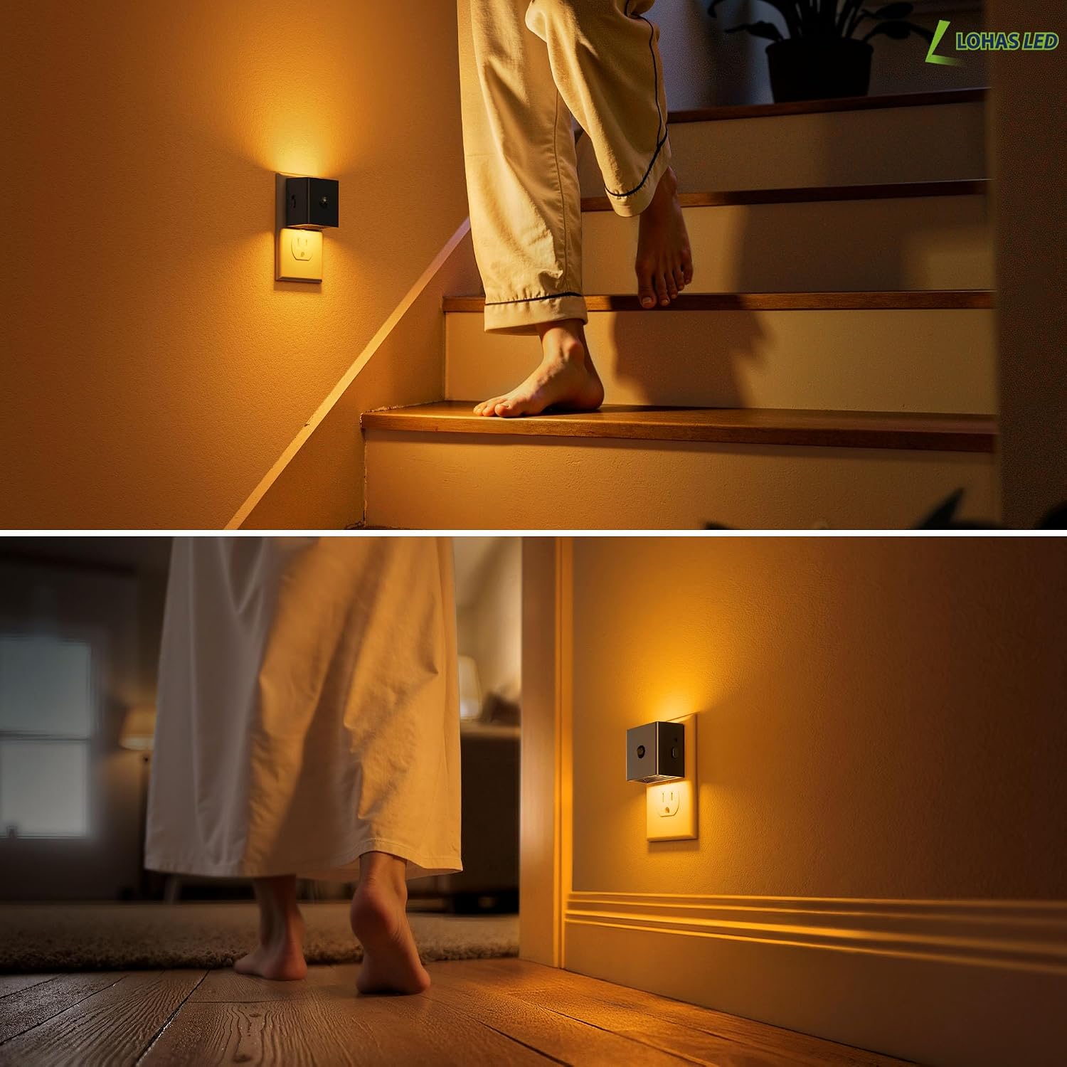 L LOHAS LED Motion Sensor Night Light, [4-Pack] Motion Activated Night Light, Motion Sensor and Dusk to Dawn Sensor, Brightness…