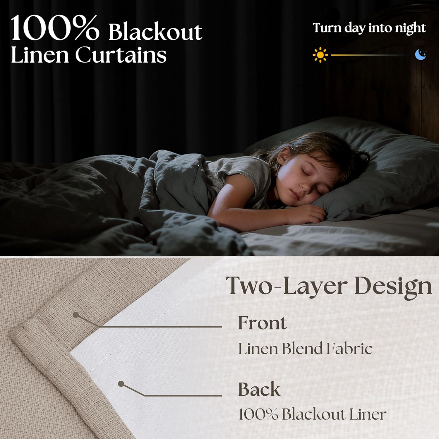 TWODRAPES 92 Inch Long Pinch Pleated Blackout Curtains for Bedroom Living Room Linen Blend 100% Blackout Sliding Door Curtains, Cozy…