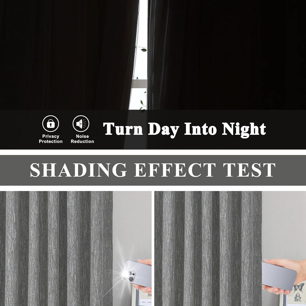 VisionHome Vision Home Charcoal Grey Pinch Pleated Full Blackout Curtains Room Darkening Window Curtains 84 inch for Living Room Bedroom Th…