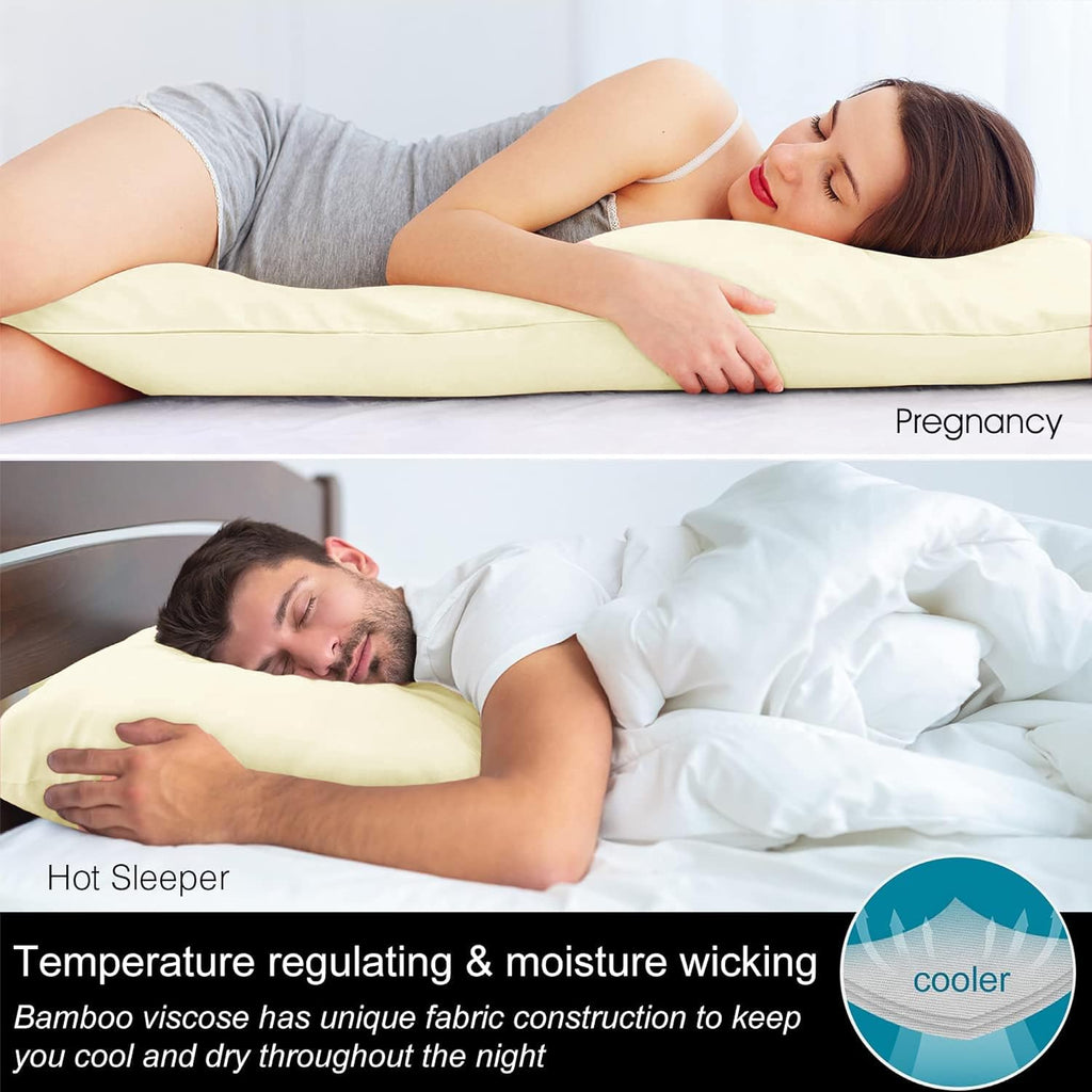 Bedelite Body Pillow Cover, Rayon Made from Bamboo, Cooling Body Pillow Pillowcase for Hot Sleepers and Night Sweats, Breathable & Silky So…