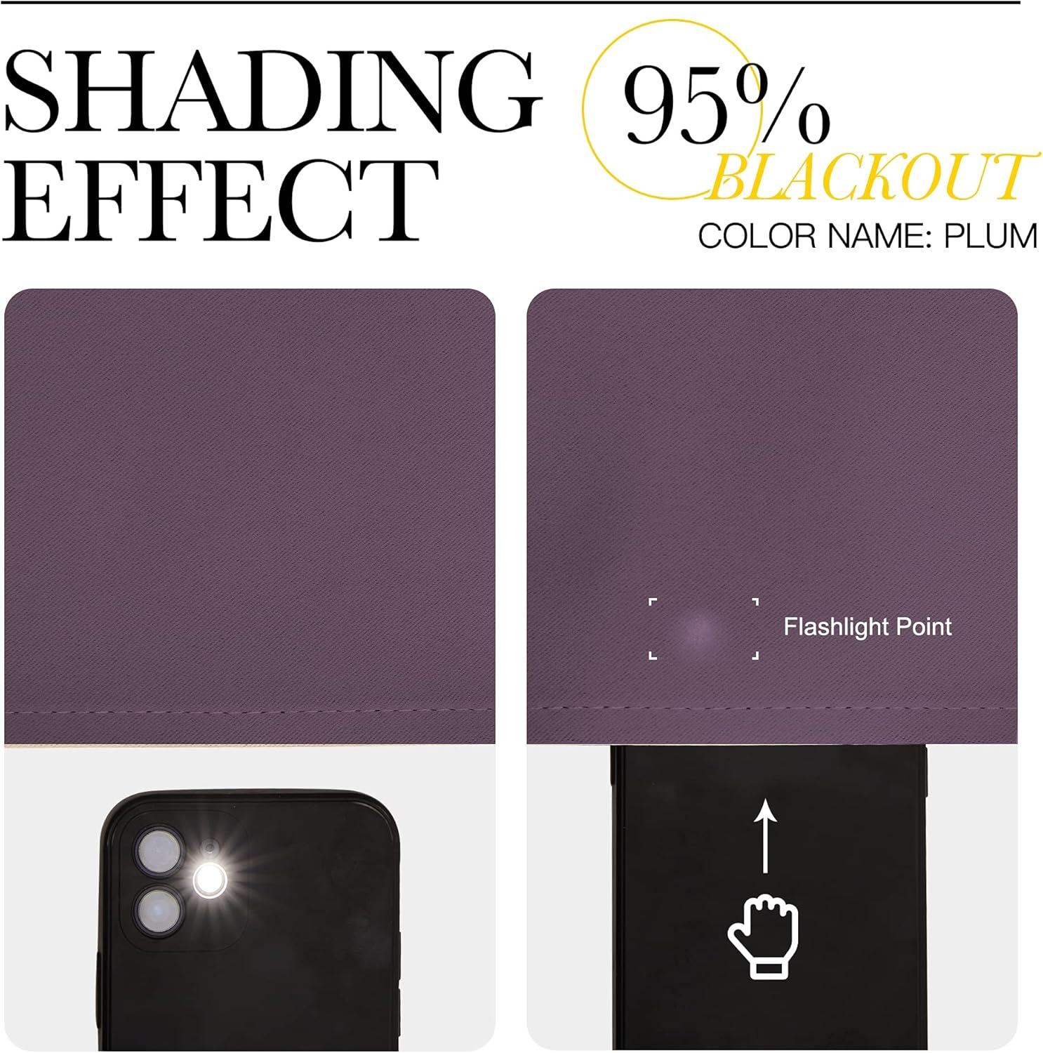 NICETOWN Window Treatment Blackout Curtains and Draperies - (Plum Color) 42x40 inch, 2 Panels, Room Darkening Blackout Panel Drapes for…