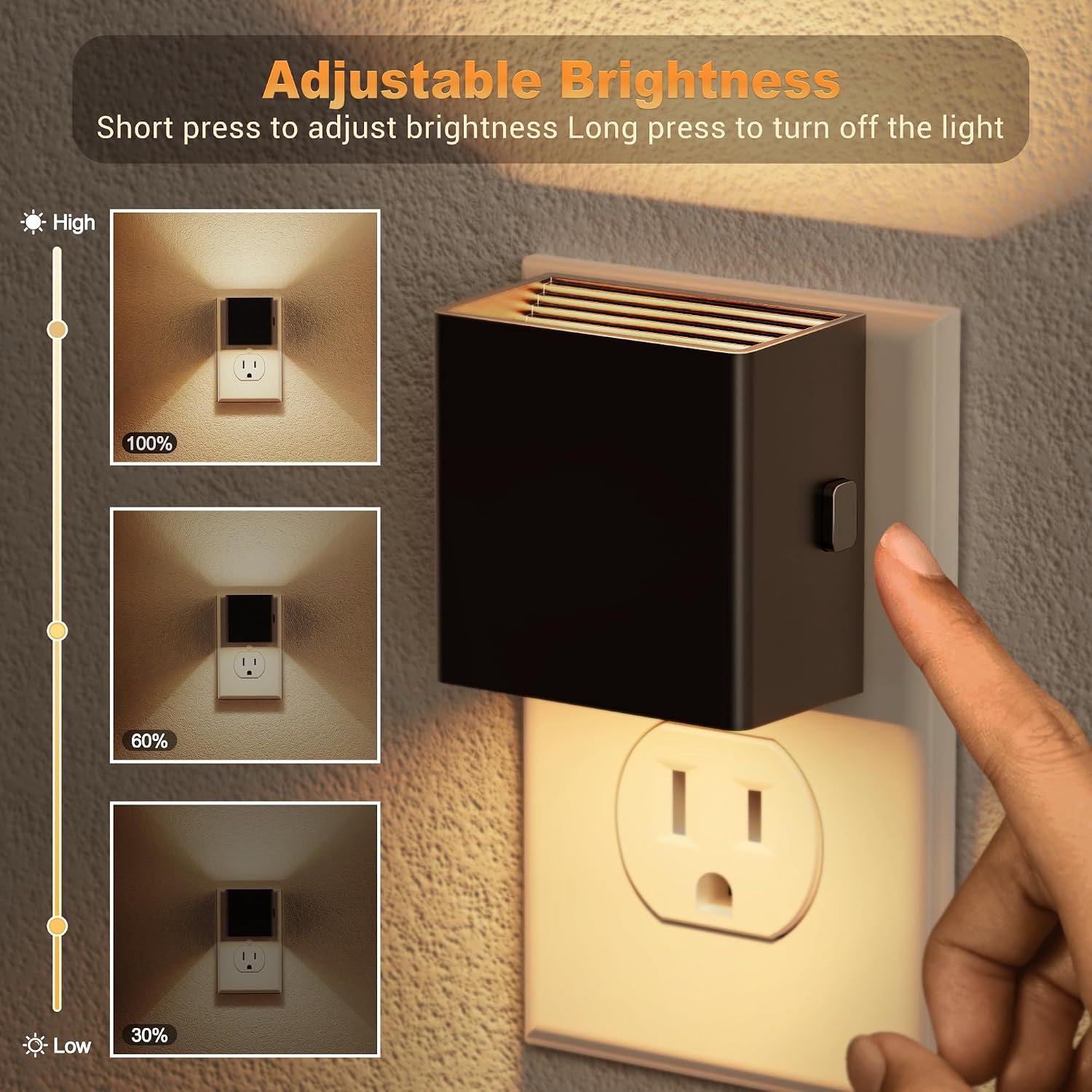 JandCase Night Light, Automatic Night Lights Plug into Wall, 4 Pack Modern Night Lights with Auto Light Sensor, 3000K Brightness…