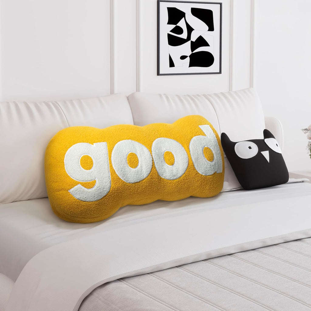 JohnearHomeFashionDecorLife Johnear Headboard Pillow Yellow Plush Reading Pillow Back Support Pillows for Bed Sitting Up Adult Daybed Sofa…