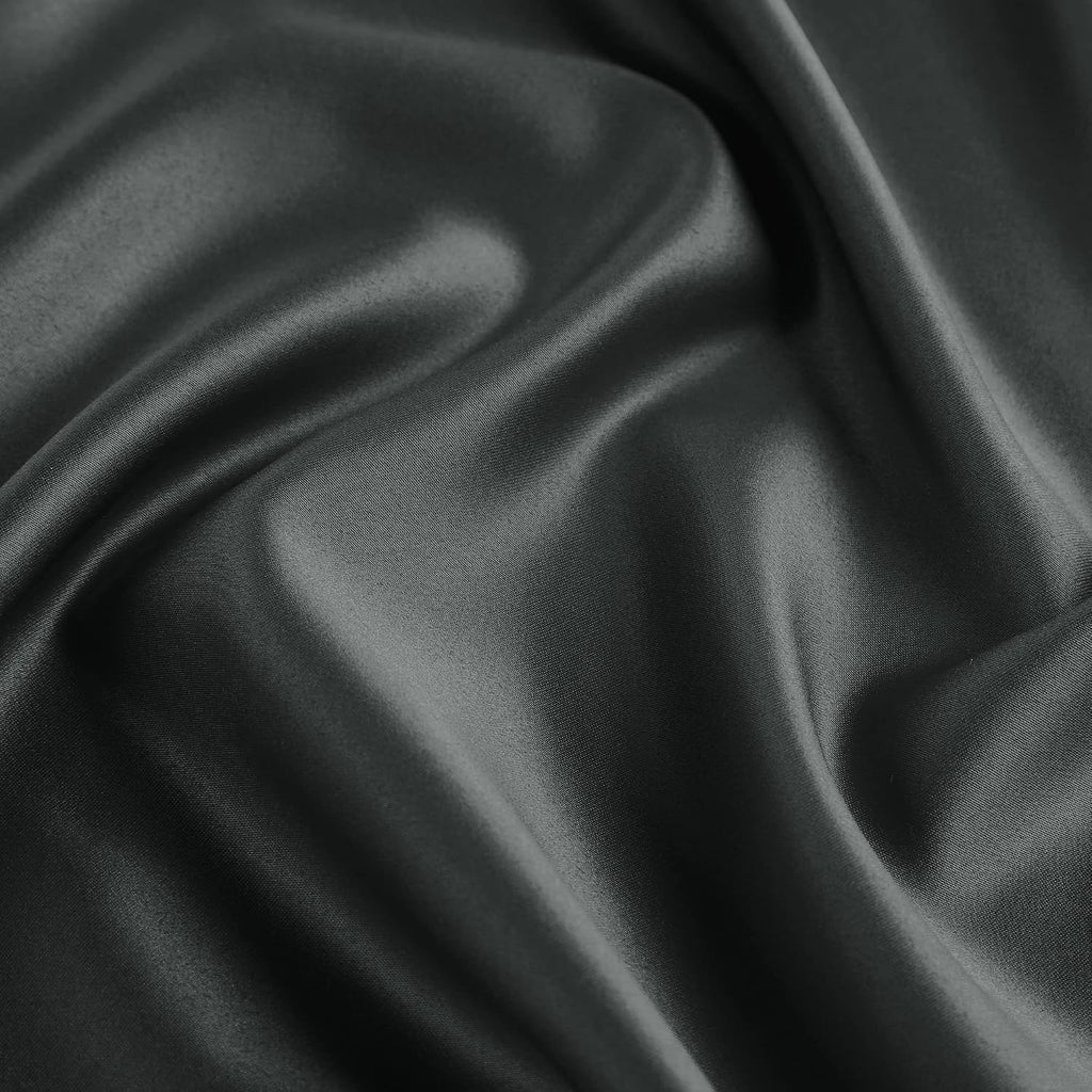 uxcell 2 Pack Silk Satin Pillowcase for Hair and Skin, Cool, Silky, Soft Breathable Pillow Cases King Size 20x36 Inch Sateen Pillowcase Bla…