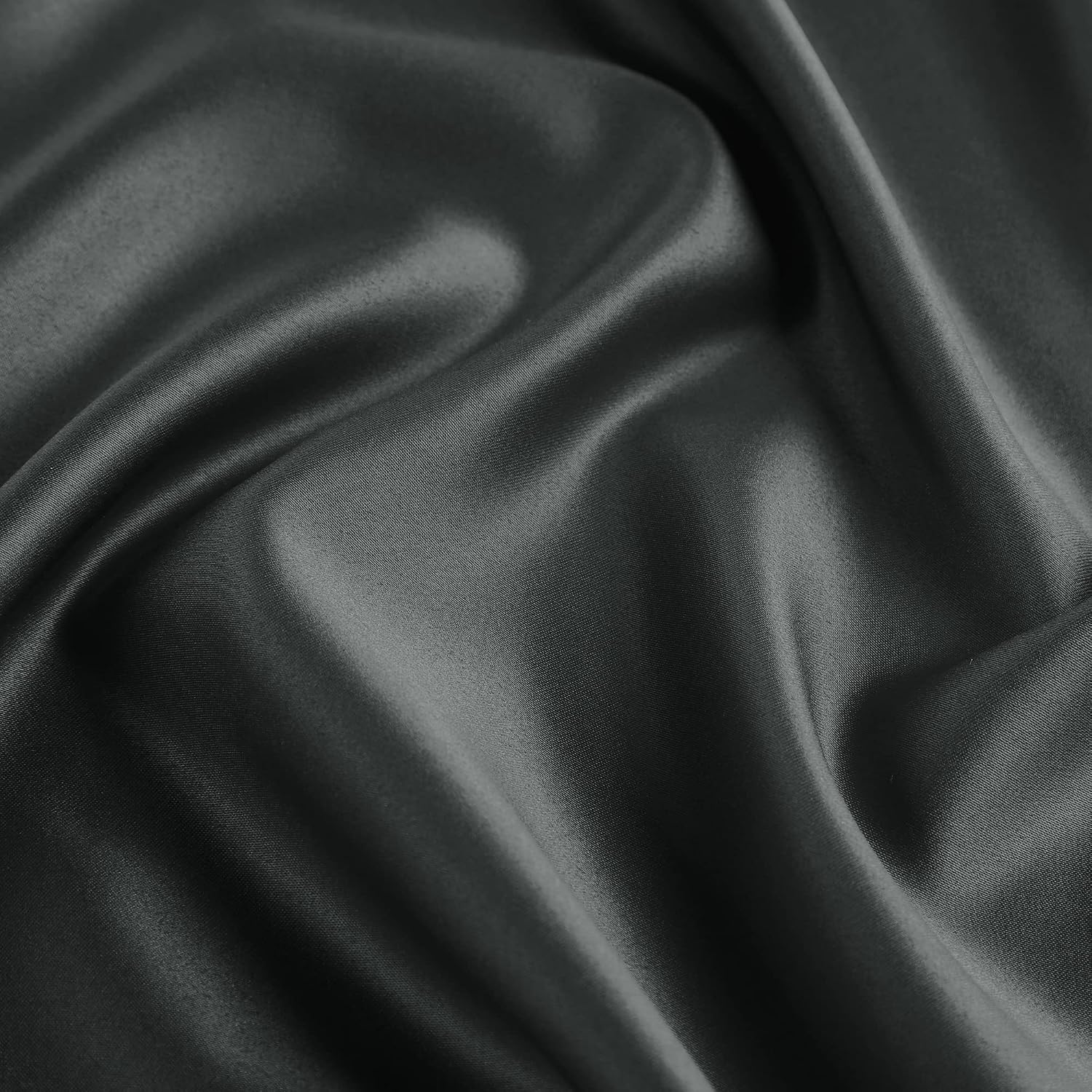 uxcell 2 Pack Silk Satin Pillowcase for Hair and Skin, Cool, Silky, Soft Breathable Pillow Cases King Size 20x36 Inch Sateen Pillowcase Bla…