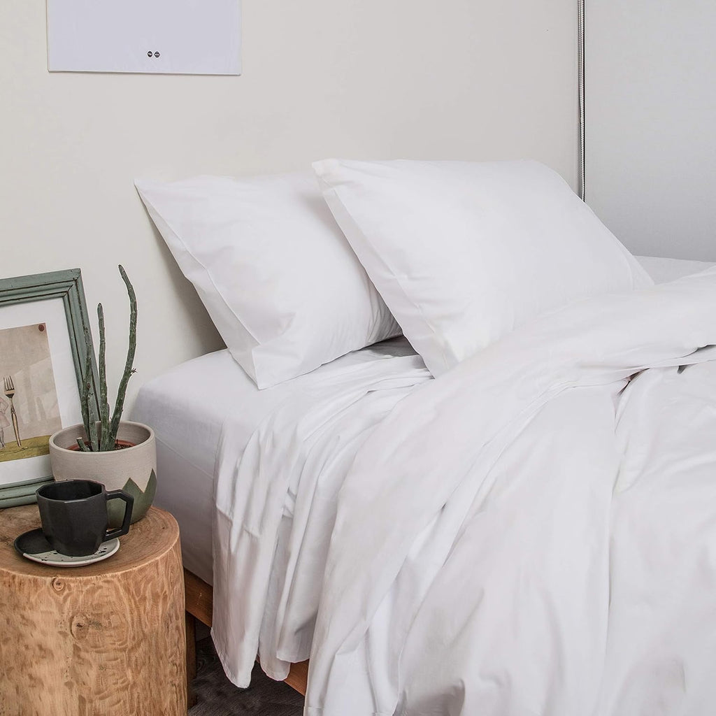 Perupima Peru Pima 415 Thread Count Percal Twin Sheet Set - 100% Peruvian Pima Cotton, 3 Piece (Flat, Fitted, 1 Pillowcase) - Cooling, Cris…