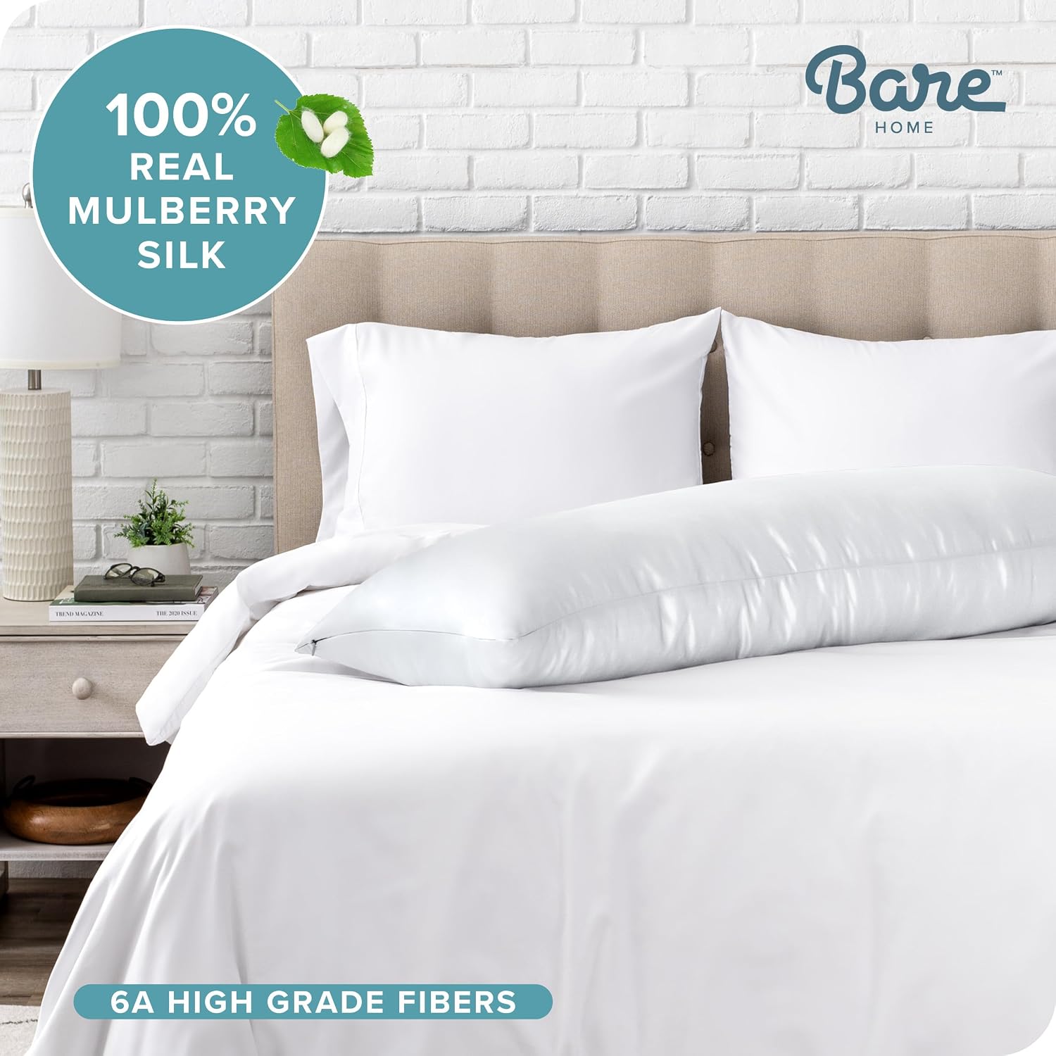 BareHome Bare Home 100% Mulberry Silk Pillowcase for Hair and Skin - Ultra 6A Grade 19 Momme Silk Pillow Case - Hidden Zipper - Breathable…