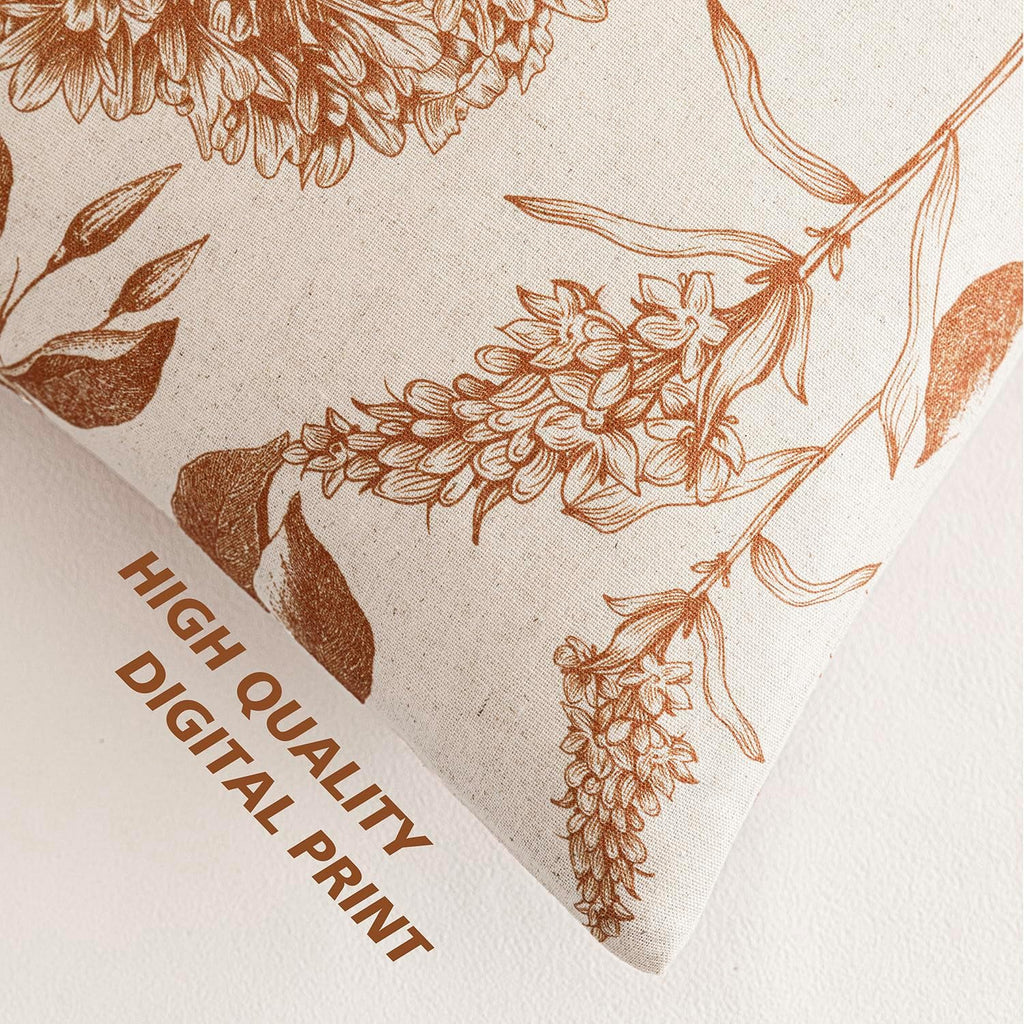 Foindtower Set of 2 Linen Floral Throw Pillow Covers Vintage Accent Print Decorative Cozy Cushion Covers Farmhouse Boho Home Decor for…