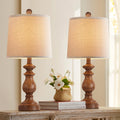 PARTPHONER Traditional Table Lamp Set of 2, Rustic Farmhouse Table Lamps for Living Room Bedroom, 22" Bedside Desk Lamps Vintage…