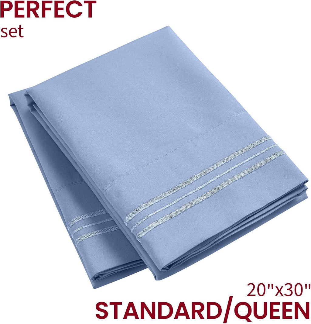 Mellanni Pillow Cases - Luxury, Extra Soft, Cooling Pillow Covers - 2 PC Iconic Collection Pillowcases - Envelope Closure (Standard/Queen 2…
