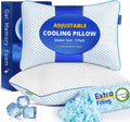 Fulocean Cooling Gel Memory Foam Pillows Queen Size Set of 2 for Sleeping, Bamboo Rayon Adjustable Firm Shredded Foam Cool Bed Pillows 2 Pa…