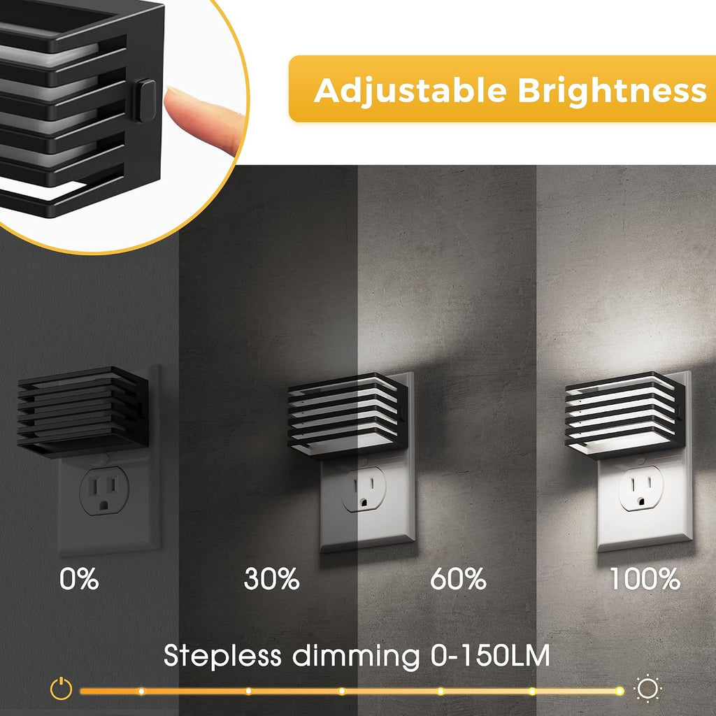 L LOHAS LED Night Lights Plug into Wall, 2 Pack Modern Night Light with Dusk to Dawn Sensor, Dimmable Plug in Night Light, Adjustable…