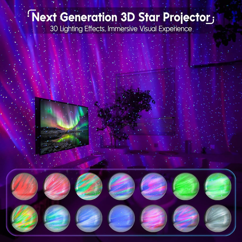 Rossetta Galaxy Projector Star Projector, Aurora Light Projector for Bedroom, Space Projector Night Light with White Noise and Bluetooth…