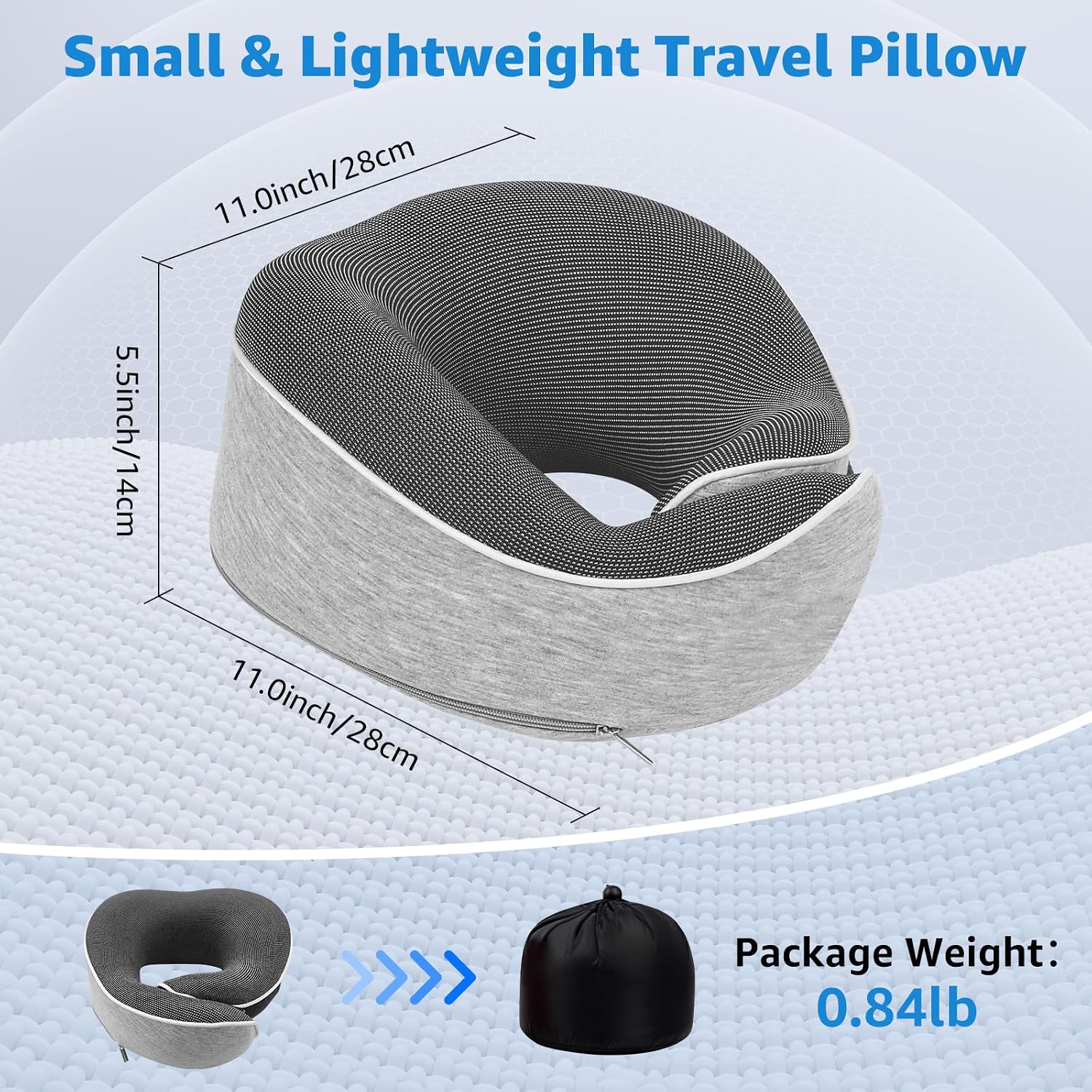 Travel Pillows for Airplanes Ergonomic Memory Foam Neck Pillow for Travel - 360° Head & Neck Support for Sleeping on Flights, Cars…