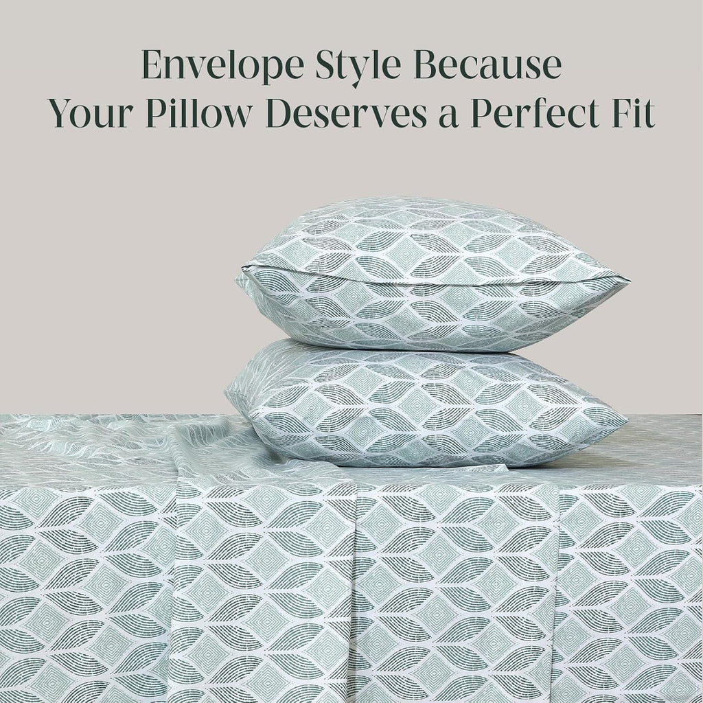 FEATHER & STITCH NEW YORK 100% Cotton 2 Piece Queen Pillowcases, 300TC Ultra-Soft Pillowcases with Envelope Closure, Wrinkle-Fade-Stain…