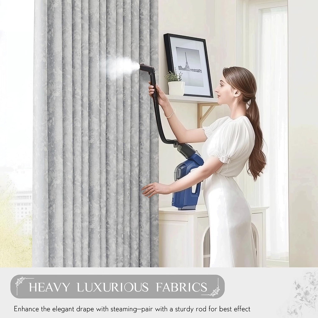Beauoop Grey Floral Jacquard Blackout Curtains 63 Inches Long 2 Panels for Bedroom Living Room Chenille Flower Room Darkening Thermal…