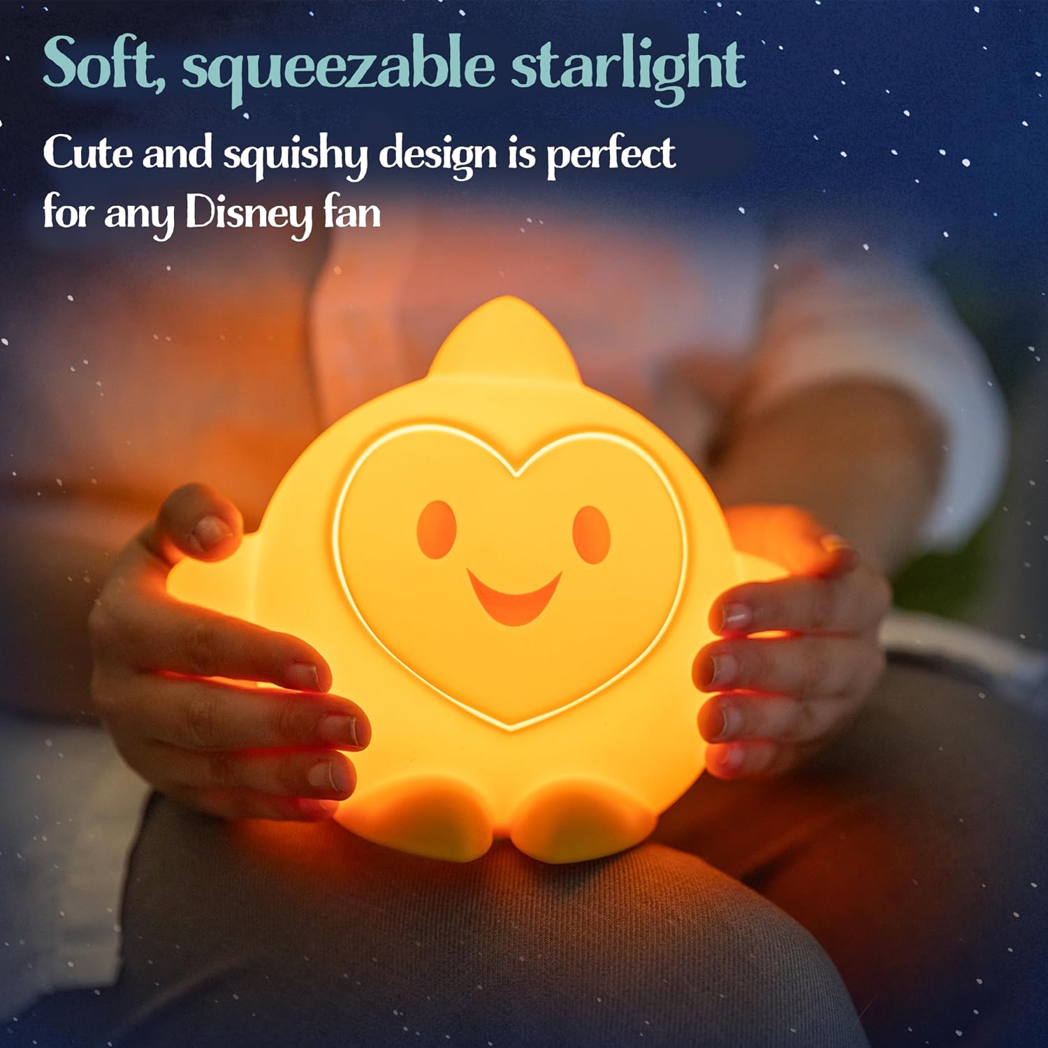 Disney Wish Squishy Light, Night Light for Kids, USB Lamp, Battery Operated, Dimmable, Star Light Ideal for Bedroom, Playroom, Living…
