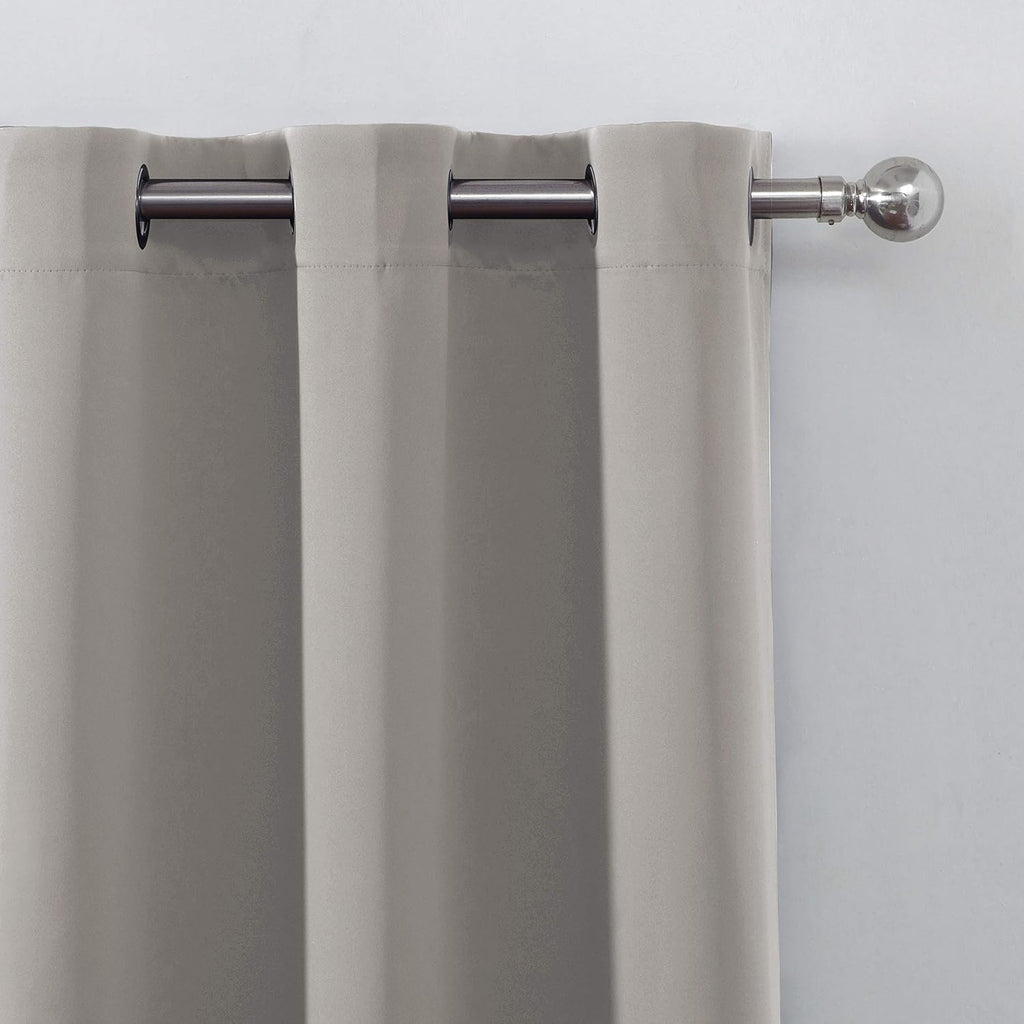 Lemomo Light Beige Thermal Blackout Curtains/52 x 95 Inch/Set of 2 Panels Room Darkening Curtains 95 Inch silver