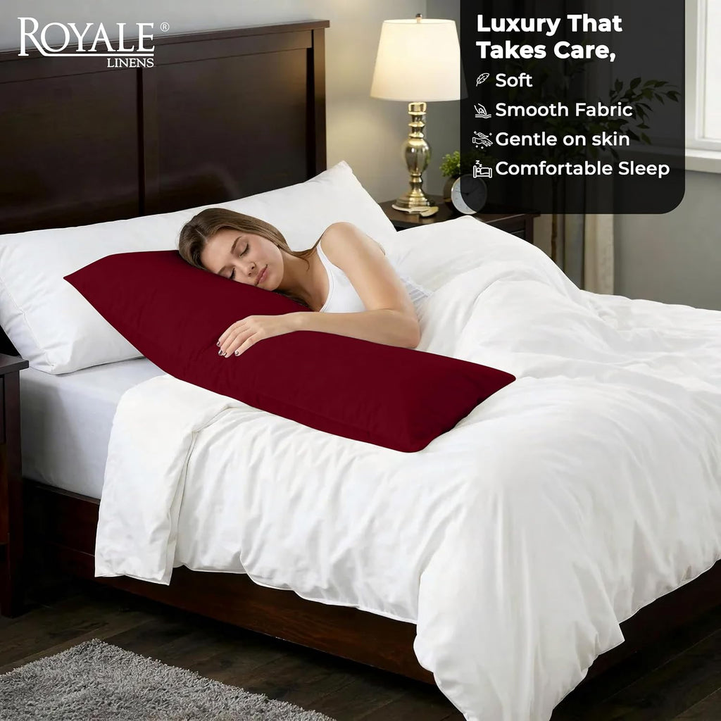 Royalelinens ROYALE LINENS Body Pillow Cover - Double Brushed 1800 Microfiber - 20"x54" with Hidden Zipper Closure - Wrinkle & Fade Resista…