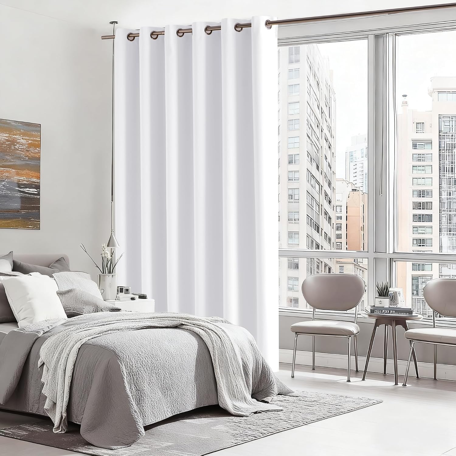 Rybhome RYB HOME Blackout Thermal Insulated Curtains, Portable Curtain for Sliding Glass Door/Storage/Space Room Divider, Large Window Trea…