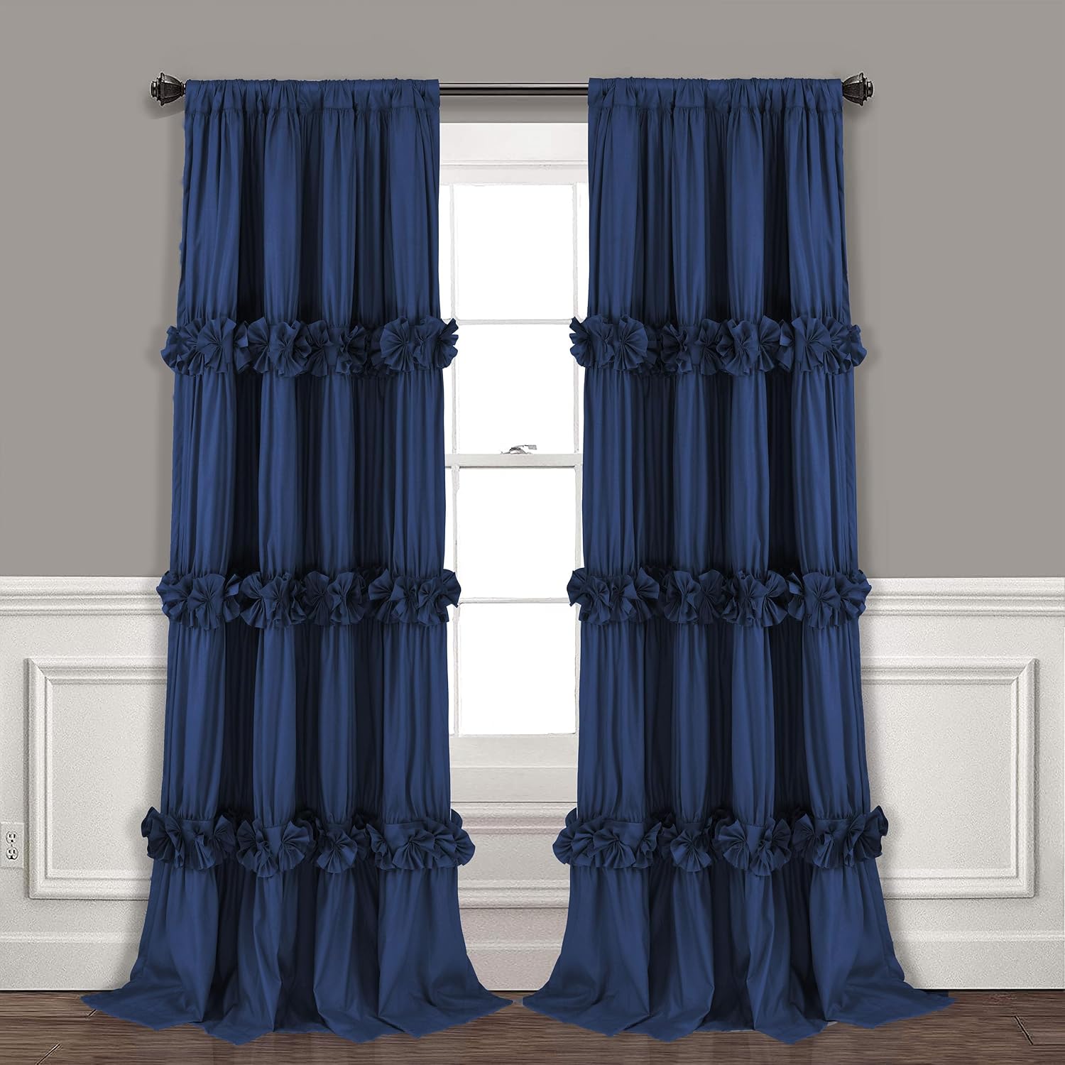 Homechoice Decor Thermal Insulated Blackout Window Curtains, 54" W x 84" L (Pair), Boho Ruched Window Treatments with 3 Rows of Butterfly…