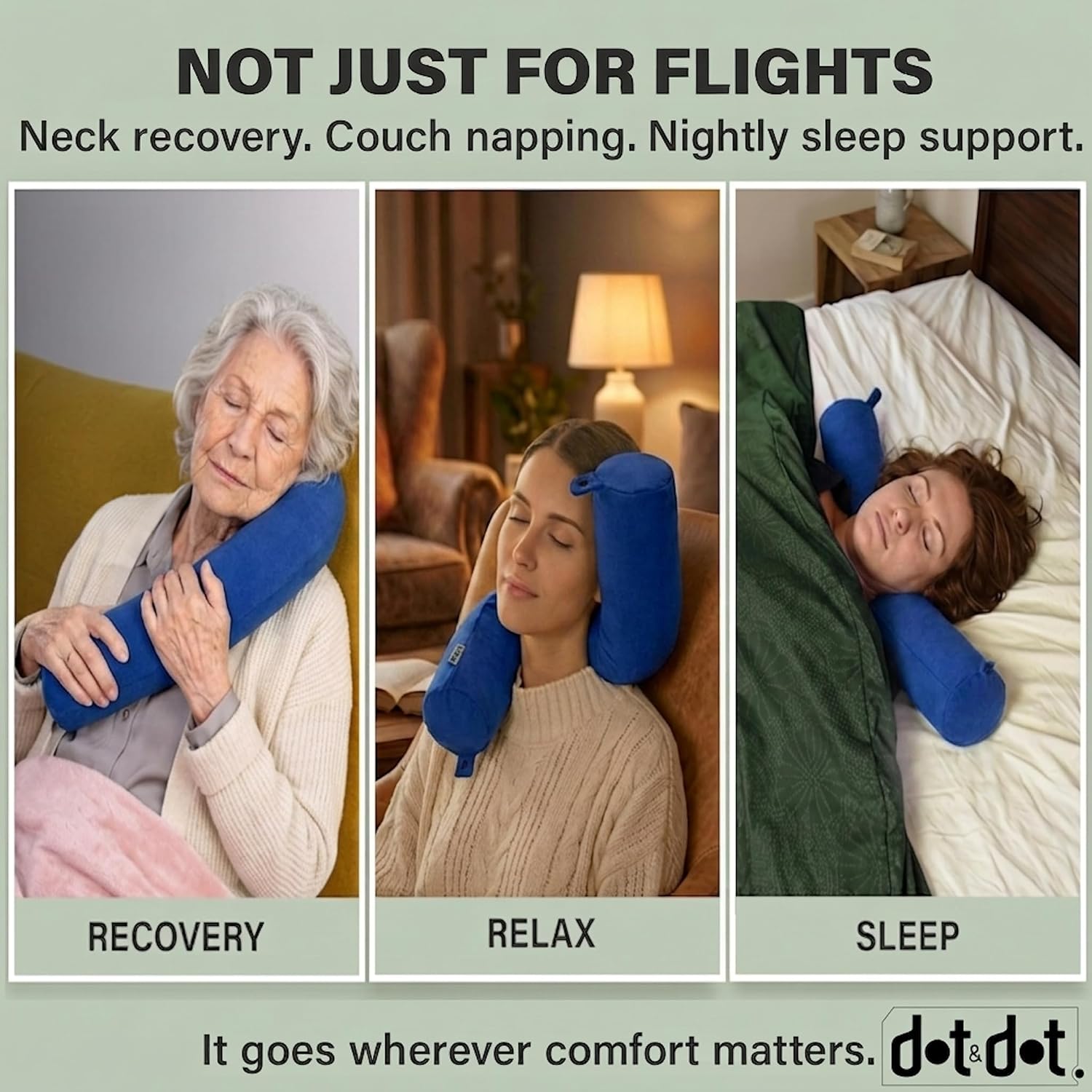 Dot&Dot Twist Memory Foam Travel Pillow for Airplanes - Travel Neck Pillow for Sleeping - Airplane Pillow for Neck Support - Adjusta…