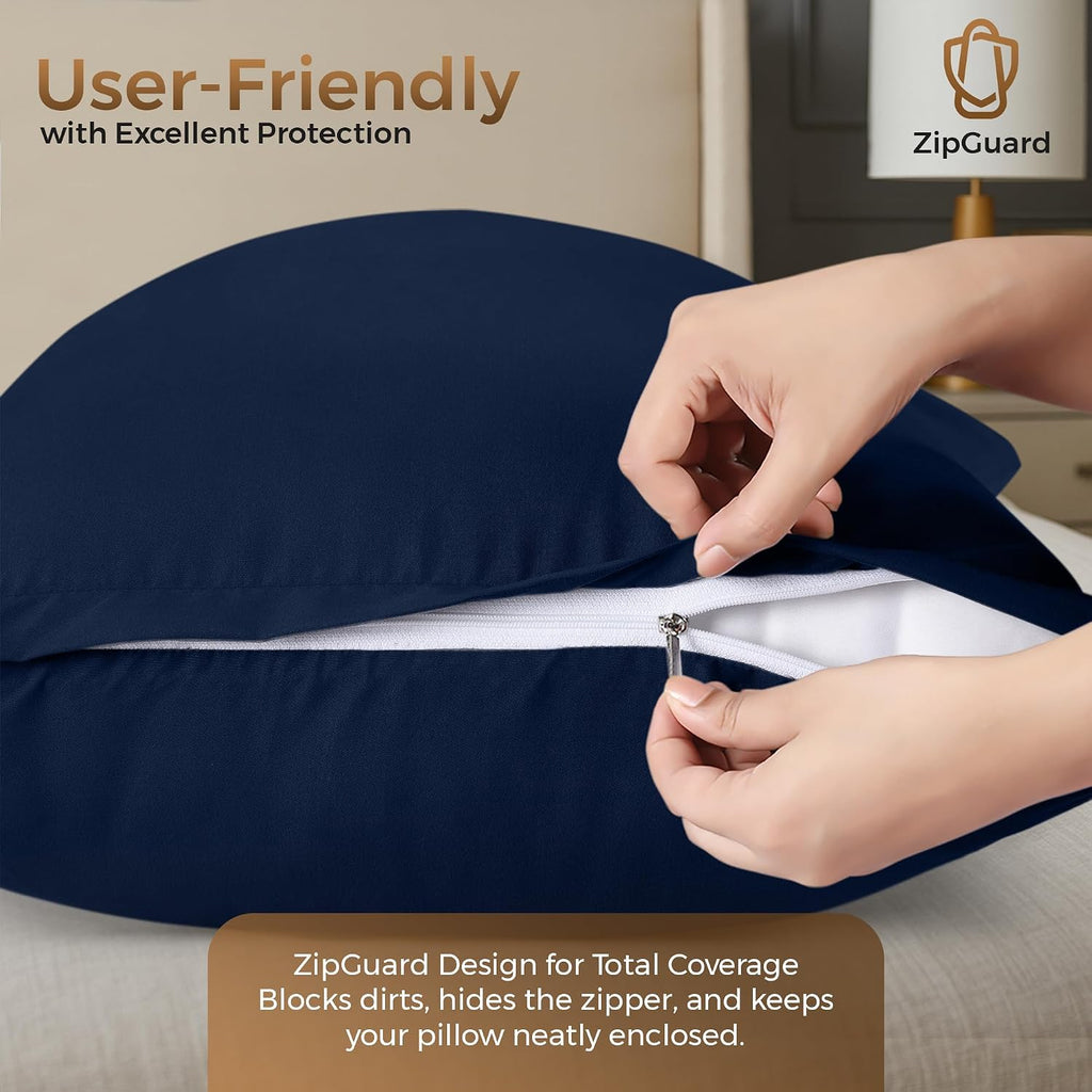 Utopiabedding Utopia Bedding Zippered Pillowcases - Pack of 4 - Soft Brushed Microfiber Fabric - Wrinkle, Shrinkage and Fade Resistant Pill…