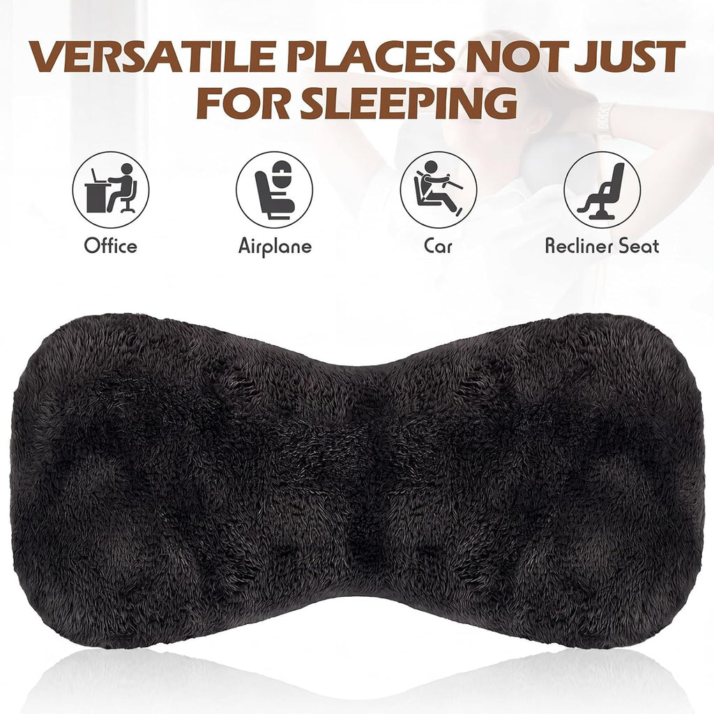 Colingmill 2 Pcs Neck Pillow for Recliner Headrest Pillow Bone Shaped Chair Plush with Adjustable Strap Neck Support and Curve Head Cushion…