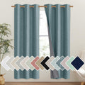 NICETOWN 100% Absolutely Blackout Linen Curtains with Thermal Insulated Liner, Skylark Blue, 42" Wide, 72" Length Energy Saving Curtains…