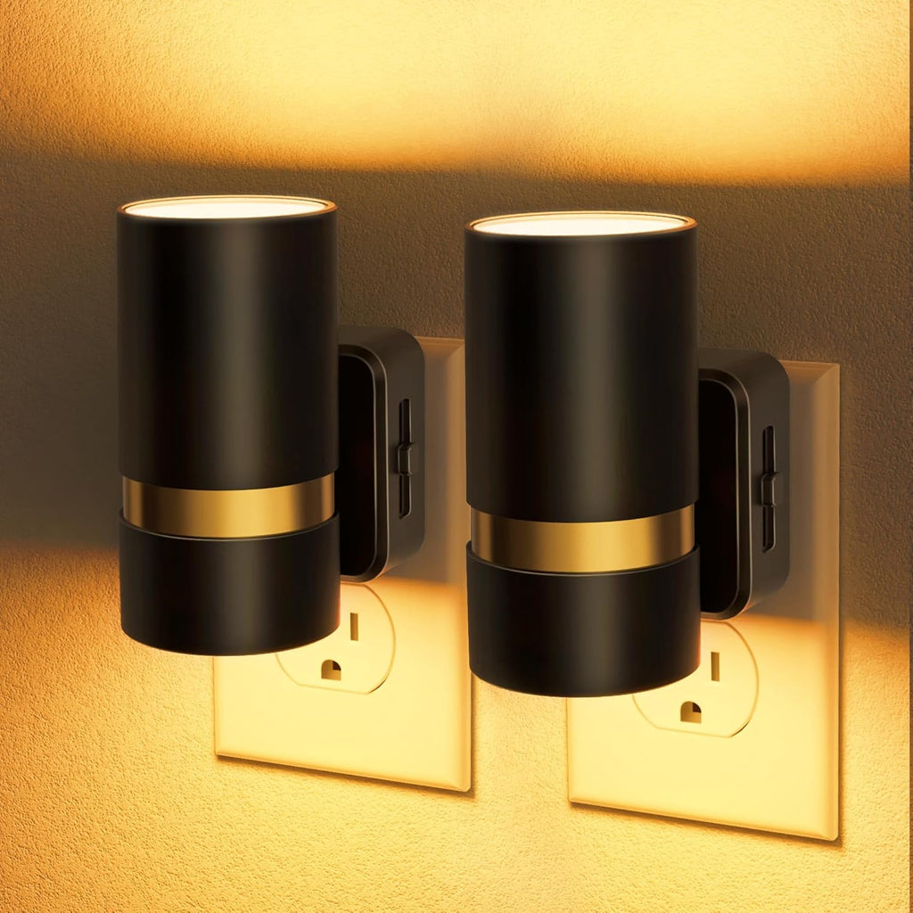 JandCase Night Lights Plug into Wall, Automatic Night Light with Dusk to Dawn, 2 Pack 0-100LM Dimmable Plug in LED Nightlight Amber for…