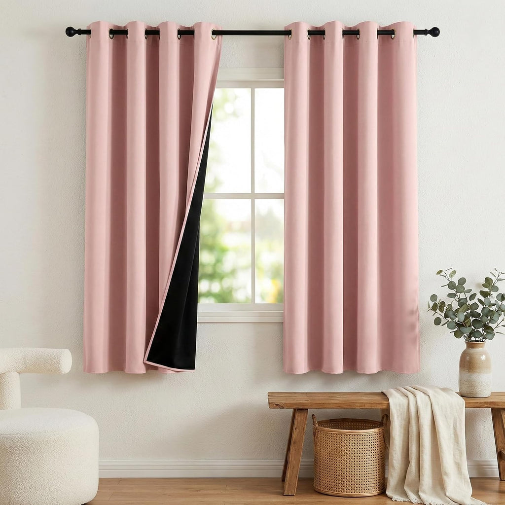 NICETOWN 100% Blackout Nursery Curtains 63 Inch Length for Kids Baby, Privacy Thermal Insulated Grommet Window Drapes for Play Room…
