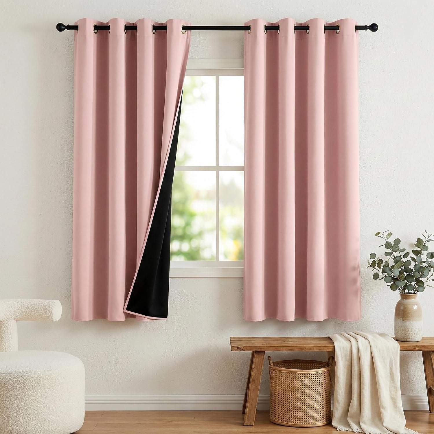 NICETOWN 100% Blackout Nursery Curtains 63 Inch Length for Kids Baby, Privacy Thermal Insulated Grommet Window Drapes for Play Room…