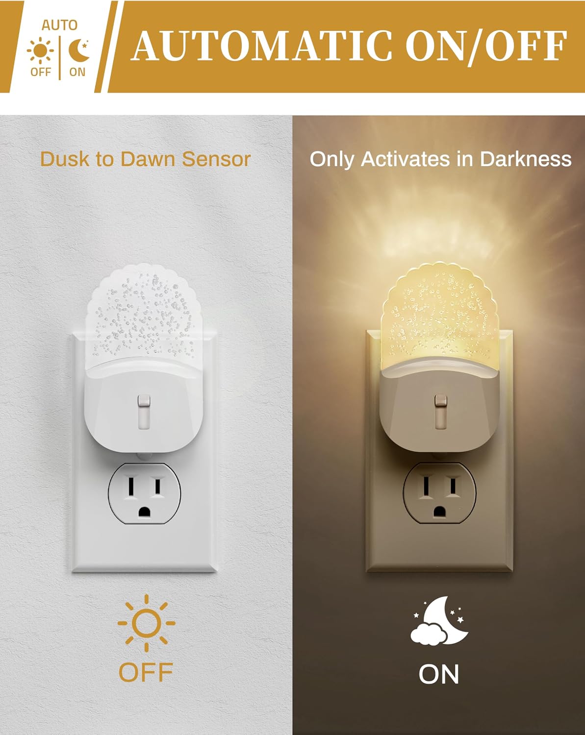 DORESshop LED Night Light, Baby Night Lights[4 Pack], Plug in NightLight with Auto Dusk to Dawn Sensor, Adjustable Brightness NightLights…
