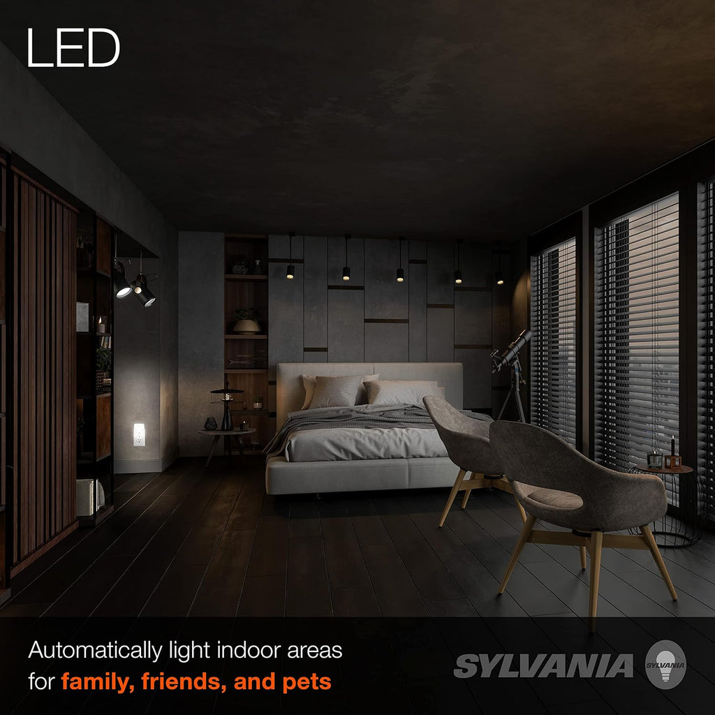 LEDVANCE Sylvania LED Night Light with USB Port and Socket, 3-Color Select, Frosted, 3000K, 5 Lumens, Cool White - 3 Pack (64991)