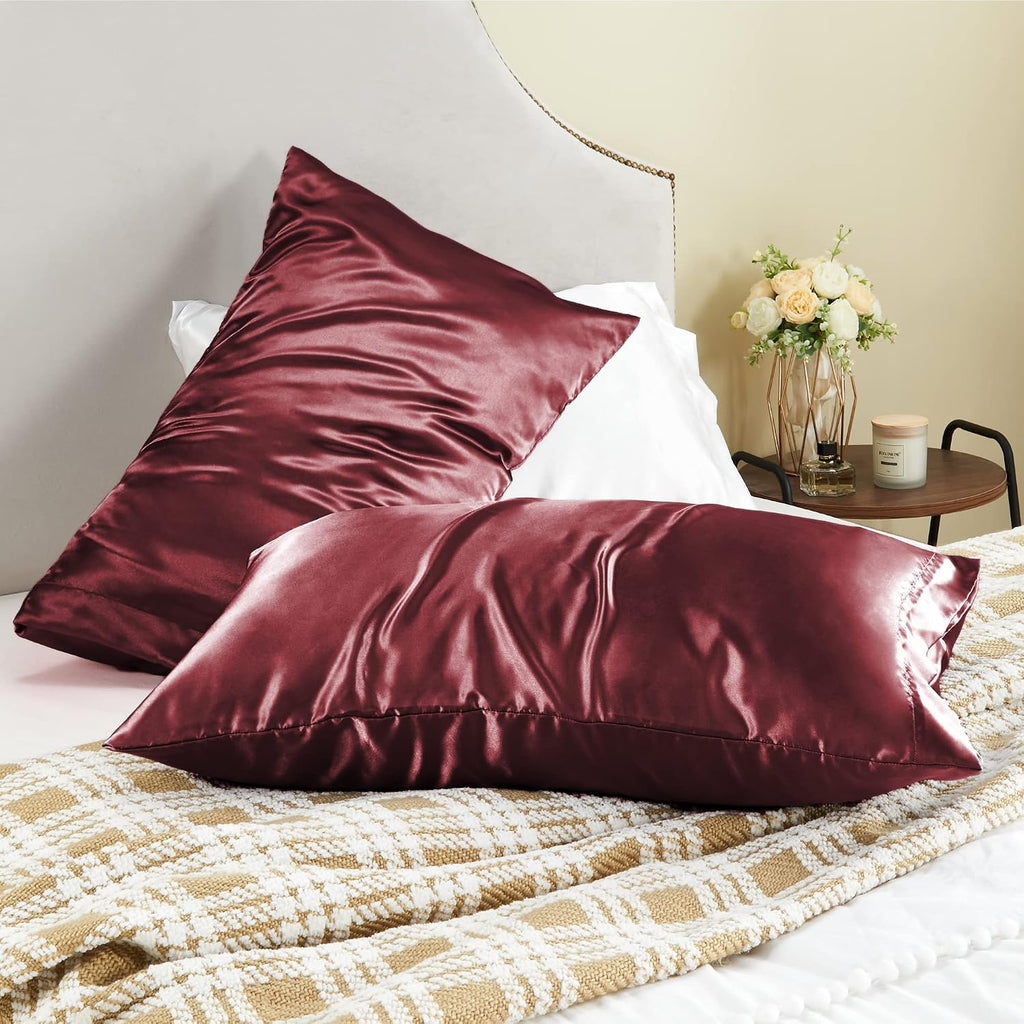 Bedelite Satin Pillowcase for Hair and Skin, Super Soft and Cooling Similar to Silk Pillow Cases 2 Pack with Envelope Closure, Gift for Wom…