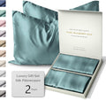 ColoradoHomeCo Colorado Home Co 22 Momme Real Silk Pillowcase, Mineral Blue, 2 Pack King Pillowcase, 20" x 36" 2 Pack cotton Blue