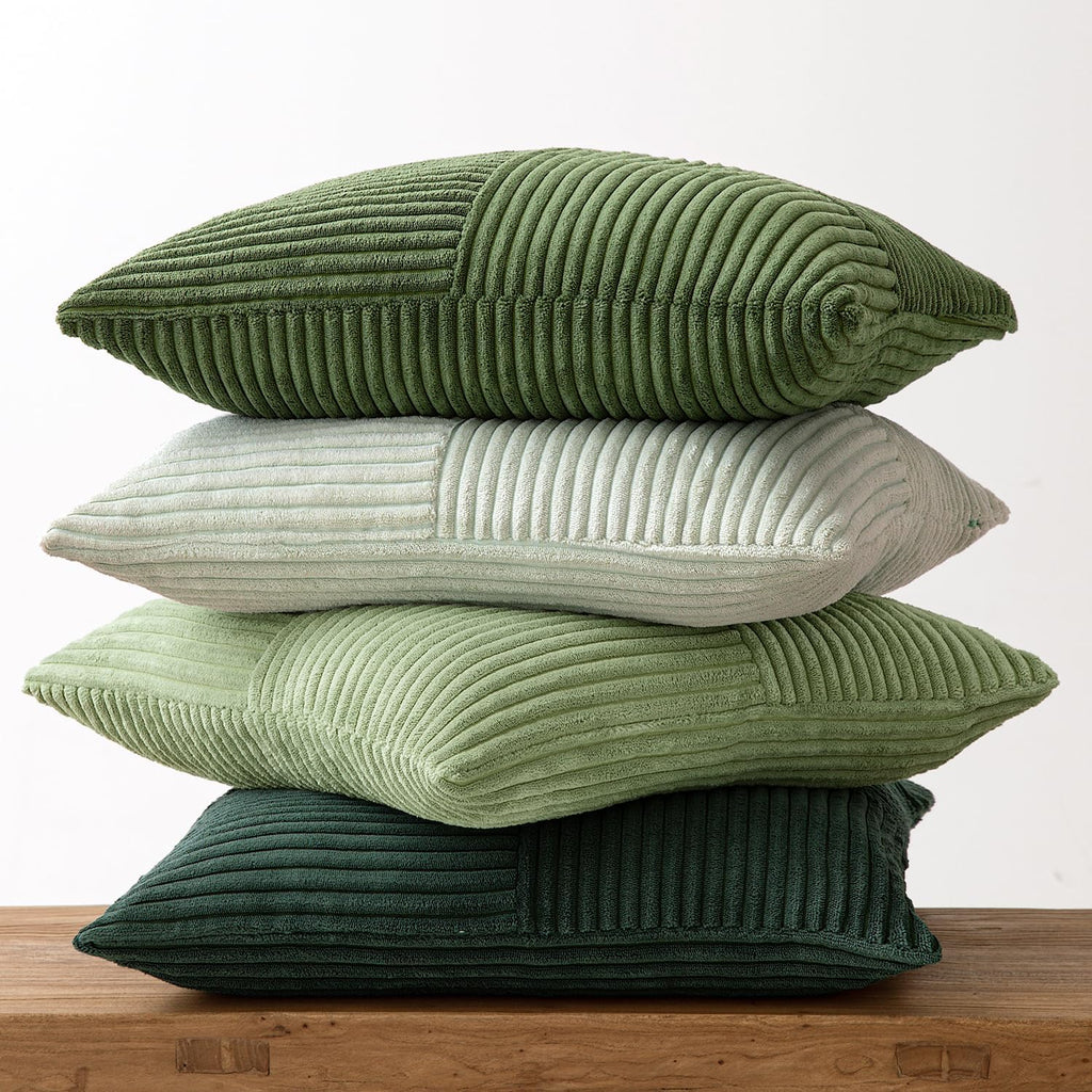 Miulee Spring Green Decorative Throw Pillow Covers 24x24 Inch Set of 4 Boho Farmhouse Cushion Covers Mordern Nordic Pillow Cases Soft Cordu…