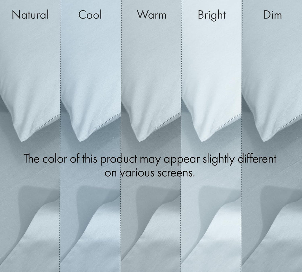 Ruvanti 100% Cotton Percale Sheets King Size 6 Piece Set, Cooling Bed Sheets for Hot Sleepers, Deep Pocket 16”, Breathable Lightweight & Du…