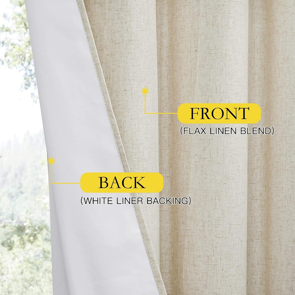 NICETOWN Farmhouse Style Keep Warm Large Window Draperies 108 inches Length with Thermal Insulated Liners, 2 Panels, 52" W, Full Blackout…