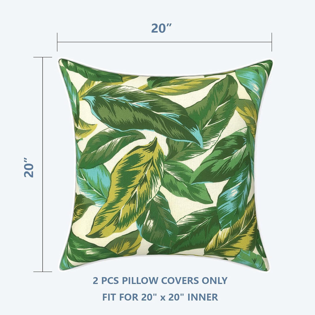 LVTXIII Outdoor/Indoor Pillow Covers, Patio Fade Resistant Throw Pillow Covers ONLY, Waterproof Farmhouse Accent Cushion Cases for Sofa…