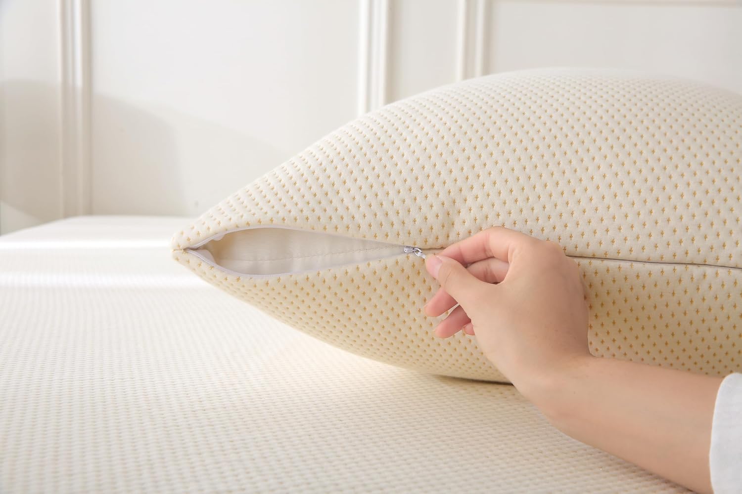2-Pack Deluxe Cooling Organic Pillow Protectors King Size - Waterproof Zippered Encasements - Crisp, Breathable Organic Cotton Surface…
