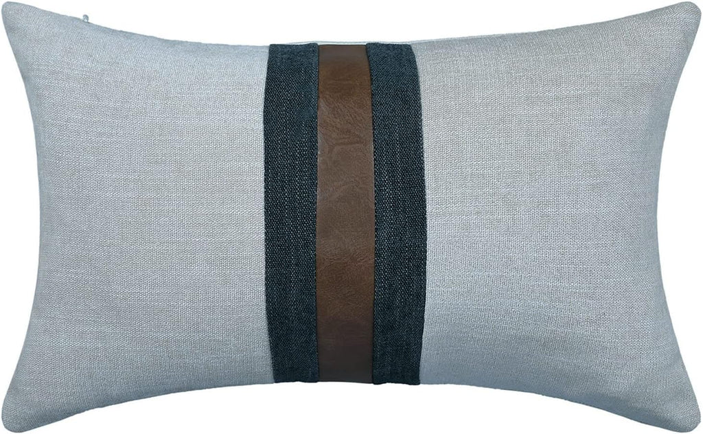 Farmhouse Decorative Outdoor Throw Pillow Covers for Couch Sofa Bed Brown Faux Leather Accent Pillow Cover Modern Decor Pillow Case 12 x…