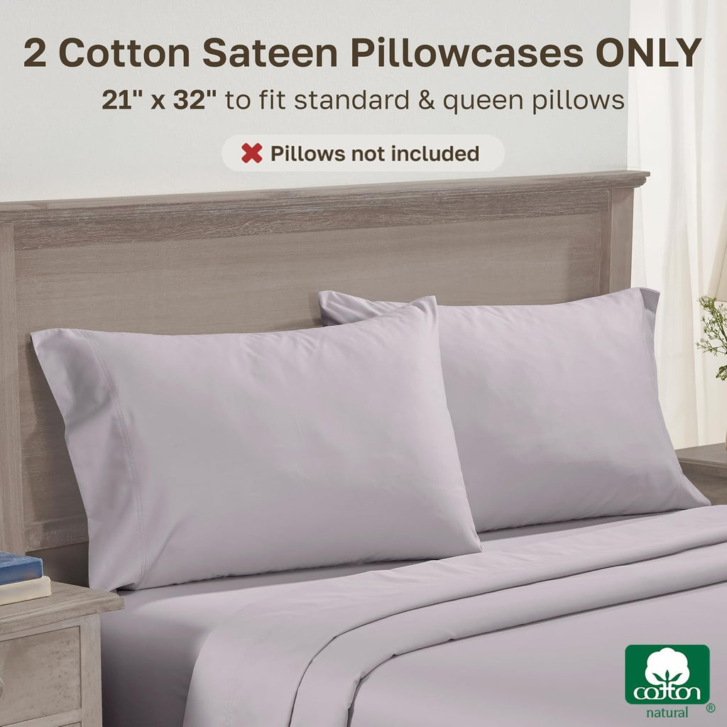 CaliforniaDesignDen Luxuriously Soft 600 Thread Count, 100% Cotton Set of 2 Cases, Crisp Pillows Cases Queen Size Set of 2 Fits Standard &…